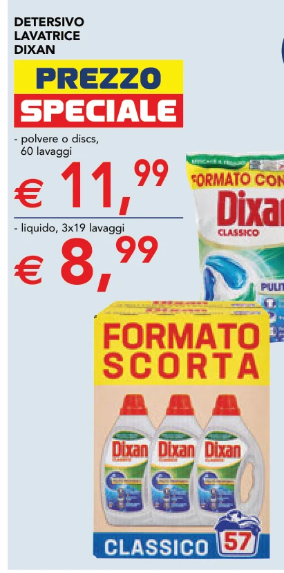 DETERSIVO LAVATRICE DIXAN 3x19 g