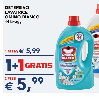 DETERSIVO LAVATRICE OMINO BIANCO 44 lavaggi