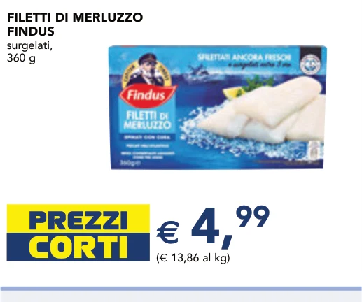 FILETTI DI MERLUZZO FINDUS surgelati, 360 g