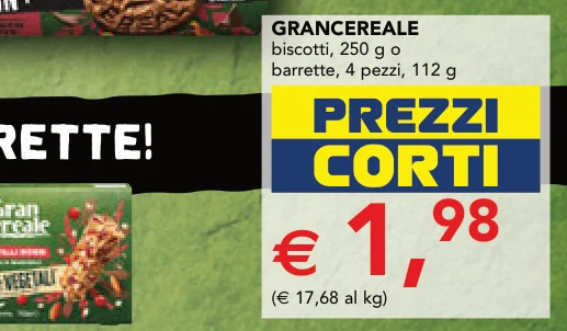 GRANCEREALE biscotti, 250 g o barrette, 4 pezzi, 112 g - Scotti