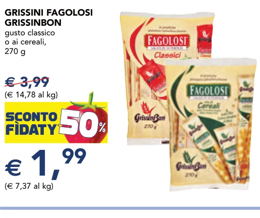 GRISSINI FAGOLOSI GRISSINBON gusto classico o ai cereali, 270 g