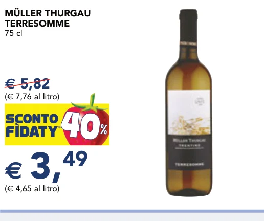 MÜLLER THURGAU TERRESOMME 75 cl - Muller
