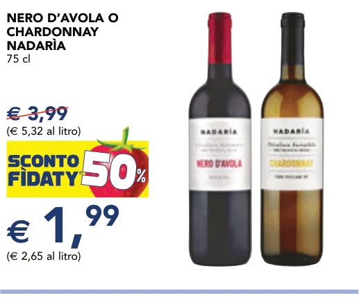 NERO D’AVOLA O CHARDONNAY NADARÌA 75 cl