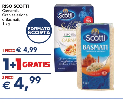 RISO Carnaroli, Gran selezione o Basmati, 1 kg - Scotti