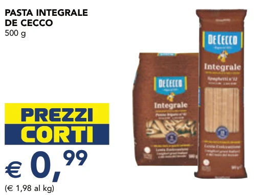 PASTA INTEGRALE DE CECCO 500 g