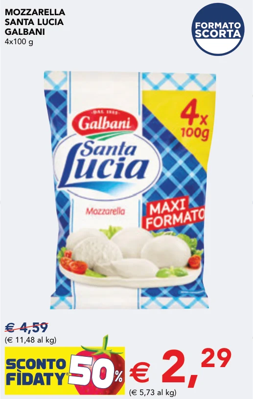 MOZZARELLA SANTA LUCIA GALBANI 4x100 g