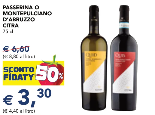 PASSERINA O MONTEPULCIANO D’ABRUZZO CITRA 75 cl