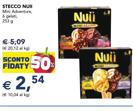STECCO NUII Mini Adventure, 6 gelati, 253 g