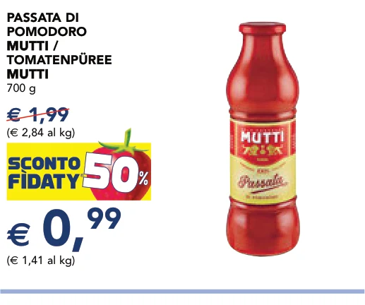 PASSATA DI POMODORO MUTTI / TOMATENPÜREE MUTTI MUTTI 700 g - Mutti
