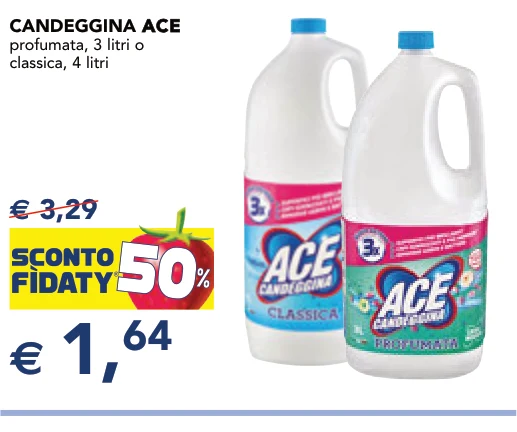 CANDEGGINA ACE ACE profumata, 3 litri o classica, 4 litri