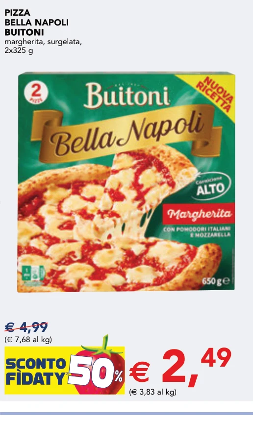 PIZZA BELLA NAPOLI BUITONI BUITONI margherita, surgelata, 2x325 g