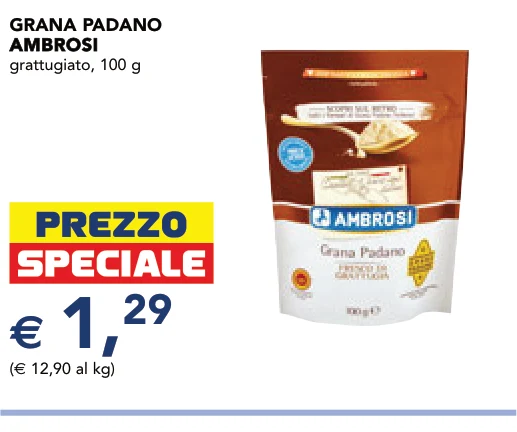 GRANA PADANO AMBROSI AMBROSI grattugiato, 100 g - Rana