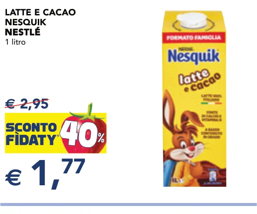 LATTE E CACAO NESQUIK NESTLÉ NESTLÉ 1 litro