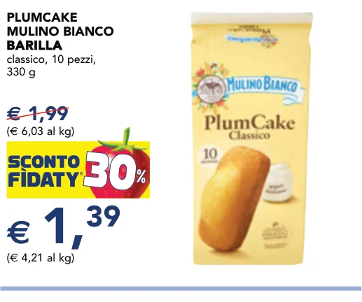 PLUMCAKE MULINO BIANCO BARILLA classico, 10 pezzi, 330 g - Barilla