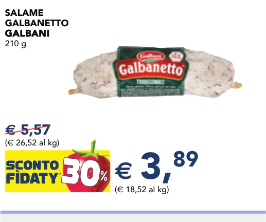 SALAME GALBANETTO GALBANI 210 g - Galbani