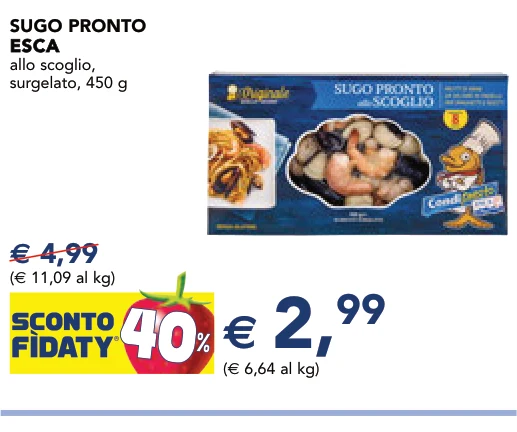 SUGO PRONTO ESCA ESCA allo scoglio, surgelato, 450 g