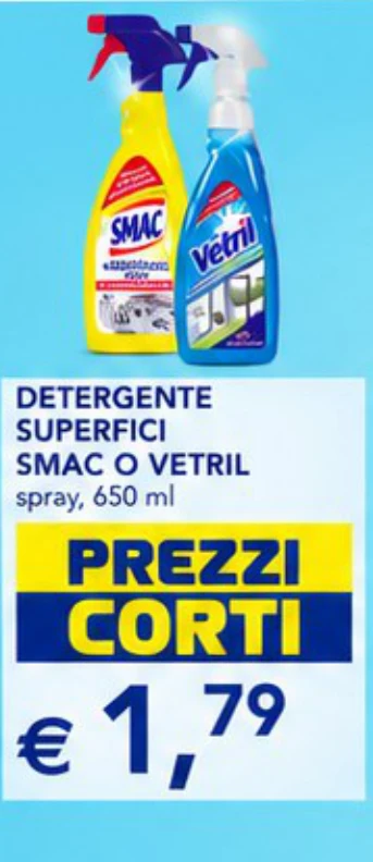 Detergente superfici Smac o Vetril