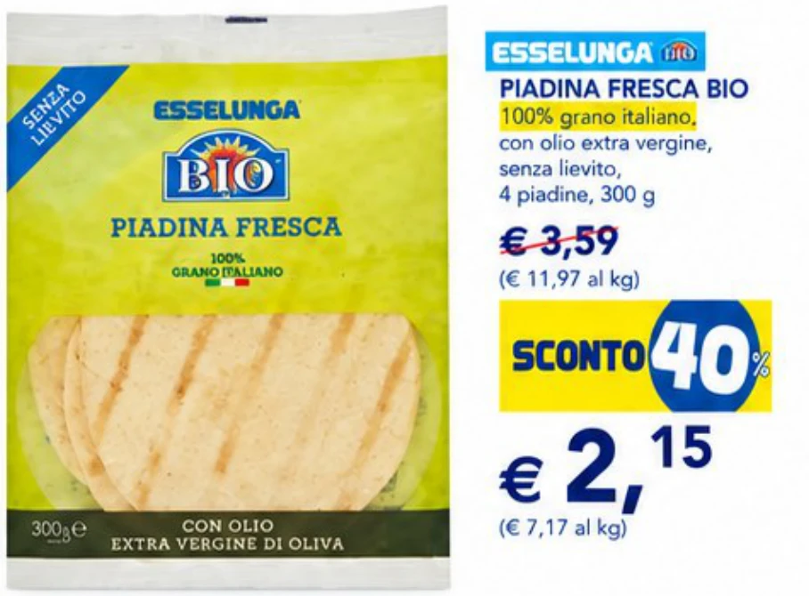 Piadina fresca bio - Esselunga