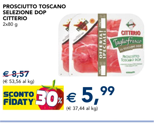 PROSCIUTTO TOSCANO SELEZIONE DOP CITTERIO 2x80 g