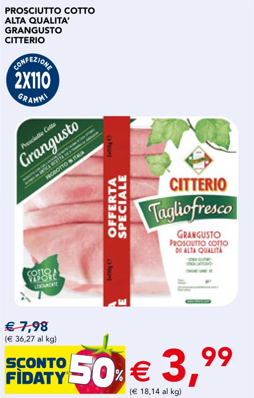 PROSCIUTTO COTTO ALTA QUALITA’ GRANGUSTO CITTERIO