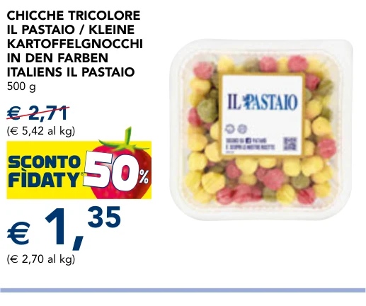 CHICCHE TRICOLORE / KLEINE KARTOFFELGNOCCHI IN DEN FARBEN ITALIENS IL PASTAIO 500 g - Il Pastaio