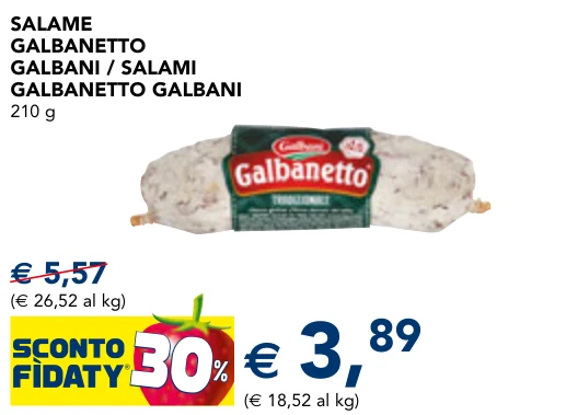 SALAME GALBANETTO / SALAMI GALBANETTO GALBANI 210 g - Galbani
