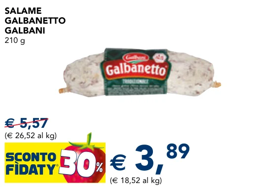 SALAME GALBANETTO 210 g - Galbani