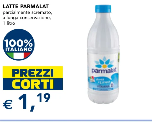 LATTE parzialmente scremato, a lunga conservazione, 1 litro - Parmalat