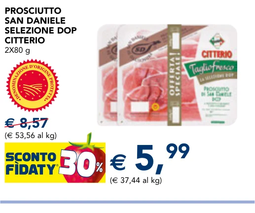 PROSCIUTTO SAN DANIELE SELEZIONE DOP CITTERIO 2X80 g