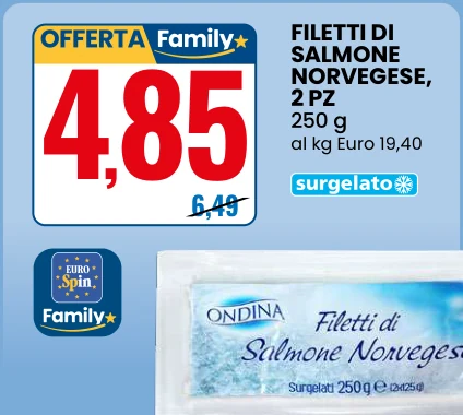 FILETTI DI SALMONE NORVEGESE, 2 PZ 250