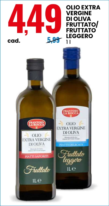 OLIO EXTRA VERGINE DI OLIVA FRUTTATO / FRUTTATO LEGGERO, 1 l