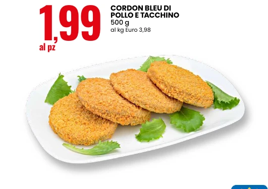 Cordon bleu di pollo e tacchino 500 g