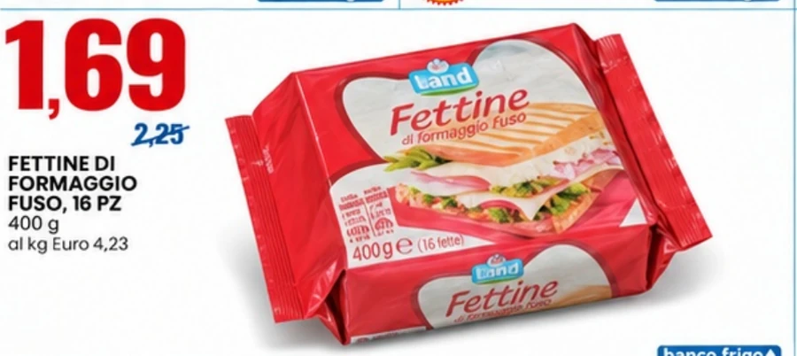 Fettine di formaggio fuso 16 pezzi 400 g