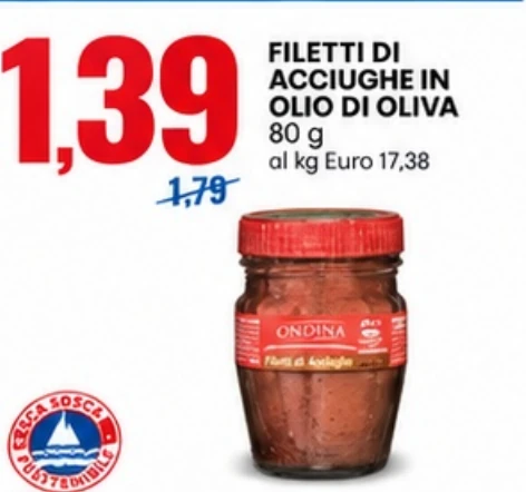 Filetti di acciughe in olio di oliva 80 g