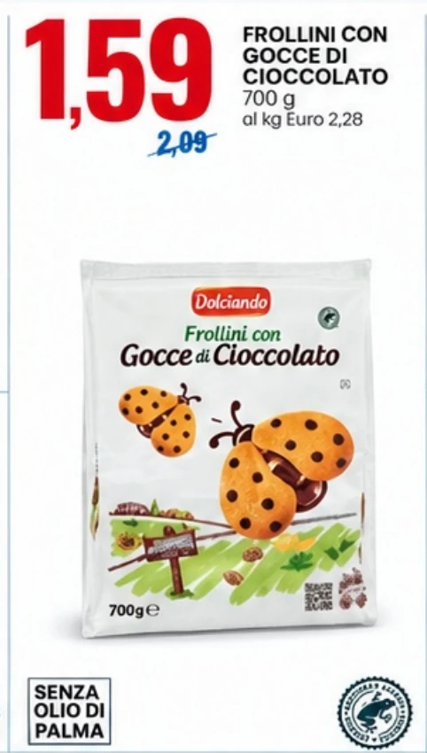 Frollini con gocce di cioccolato 700 g