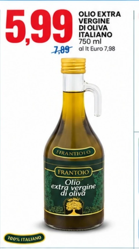 Olio extravergine di oliva italiano 750 ml