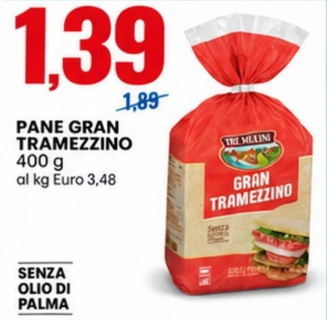 Pane gran tramezzino 400 g