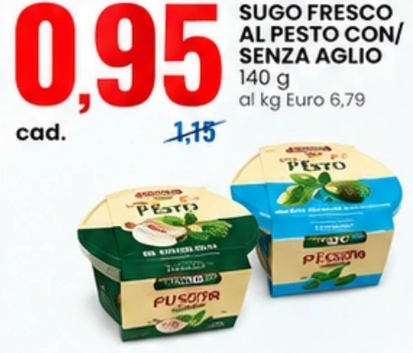 Sugo fresco al pesto con o senza aglio 140 g