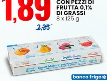Yogurt magro con pezzi di frutta 0,1% di grassi 8 x 125 g