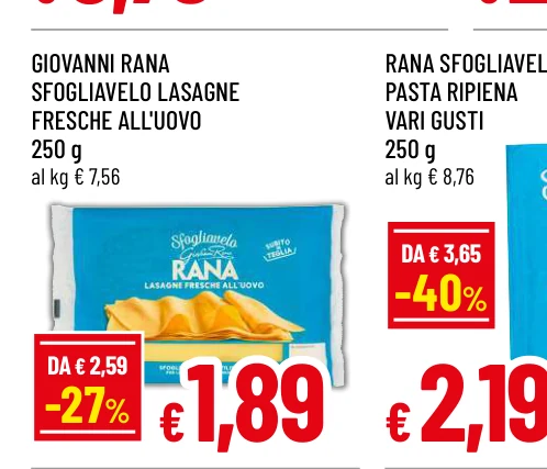 SFOGLIAVELO LASAGNE FRESCHE ALL'UOVO - Giovanni Rana