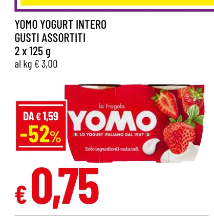 YOMO YOGURT INTERO GUSTI ASSORTITI