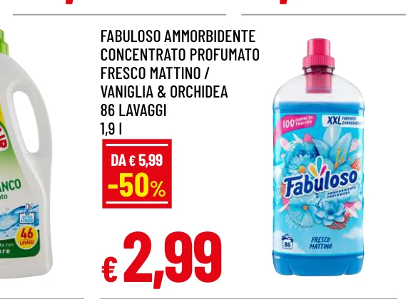 FABULOSO AMMORBIDENTE CONCENTRATO PROFUMATO FRESCO MATTINO / VANIGLIA & ORCHIDEA