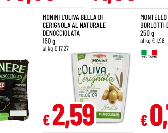 L'OLIVA BELLA DI CERIGNOLA AL NATURALE DENOCCIOLATA - Monini