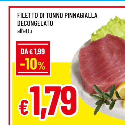 FILETTO DI TONNO PINNAGIALLA DECONGELATO
