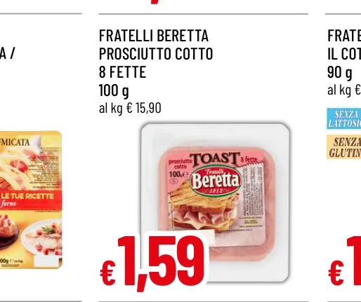PROSCIUTTO COTTO 8 FETTE - Fratelli Beretta