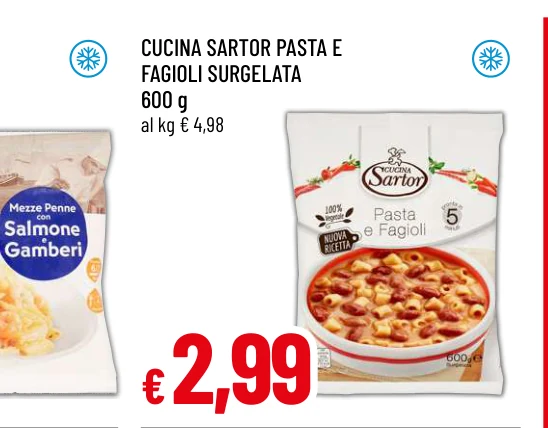 CUCINA SARTOR PASTA E FAGIOLI SURGELATA