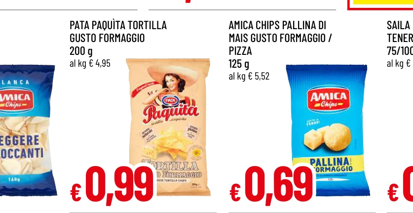 PAQUÌTA TORTILLA GUSTO FORMAGGIO - Pata