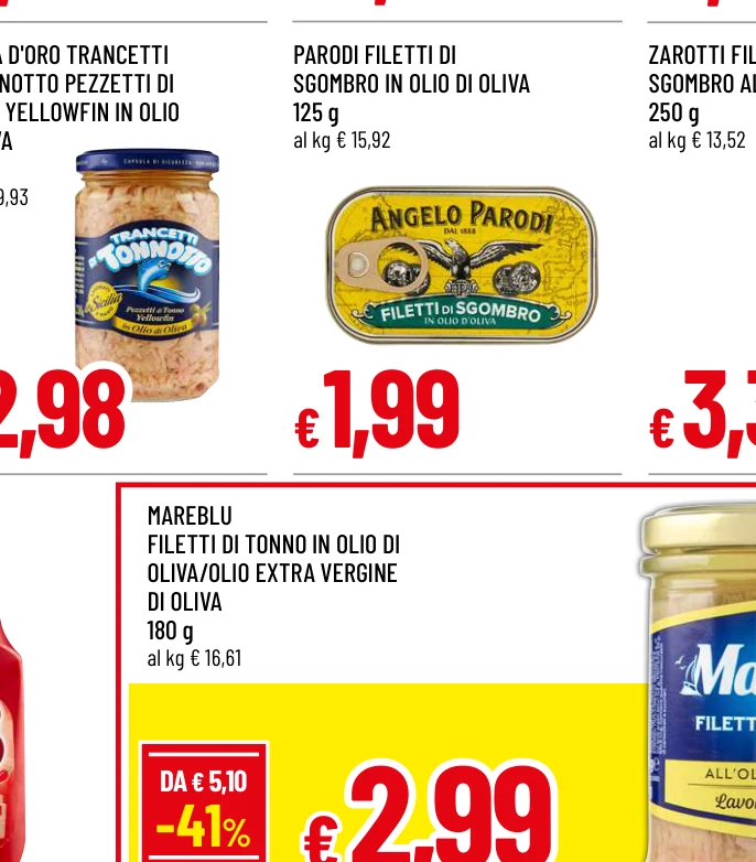 PARODI FILETTI DI SGOMBRO IN OLIO DI OLIVA
