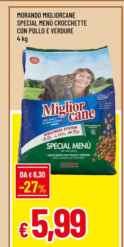 MORANDO MIGLIORCANE SPECIAL MENÙ CROCCHETTE CON POLLO E VERDURE
