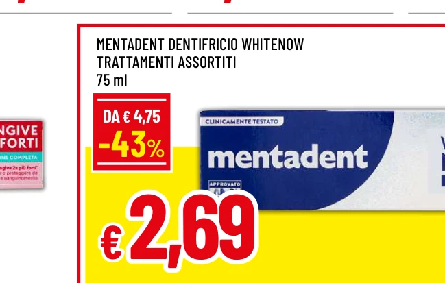 MENTADENT DENTIFRICIO WHITENOW TRATTAMENTI ASSORTITI